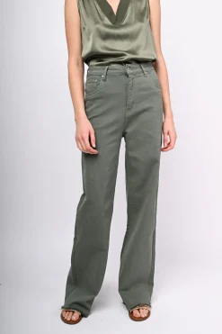 Pantaloni in drill a gamba ampia