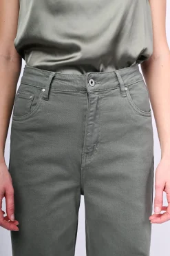 Pantaloni in drill a gamba ampia