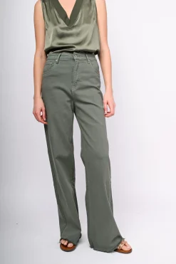 Pantaloni in drill a gamba ampia
