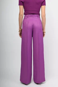 Pantaloni in lino e viscosa