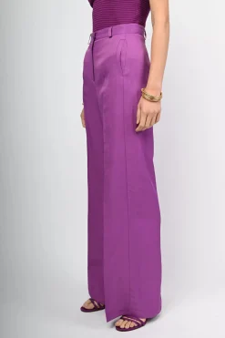 Pantaloni in lino e viscosa