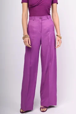 Pantaloni in lino e viscosa