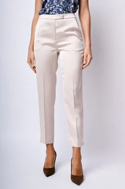 Pantaloni linguetta raso