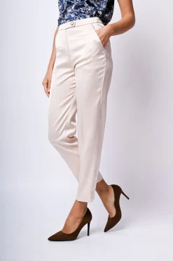 Pantaloni linguetta raso