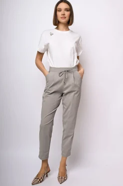Pantaloni misto viscosa con coulisse