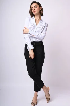 Pantaloni misto viscosa con spacchetti