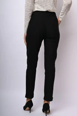 Pantaloni misto viscosa con risvolto