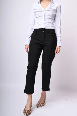 Pantaloni misto viscosa con spacchetti