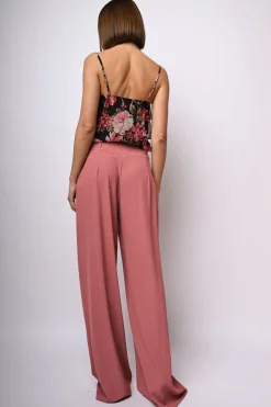 Pantaloni palazzo con passanti per cintura