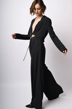Pantaloni palazzo con vita elasticizzata