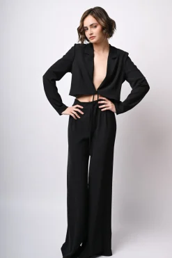 Pantaloni palazzo con vita elasticizzata