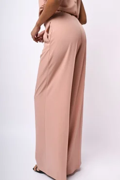 Pantaloni palazzo con vita elasticizzata
