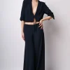 Pantaloni palazzo con zip