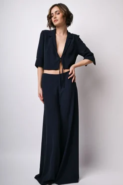 Pantaloni palazzo con zip