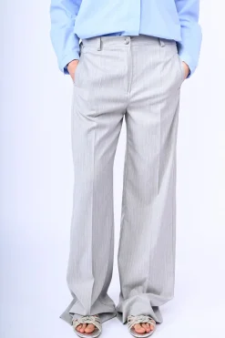 Pantaloni palazzo in gessato lurex