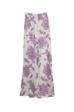 Pantaloni palazzo in jacquard floreale