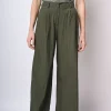 Pantaloni palazzo misto viscosa