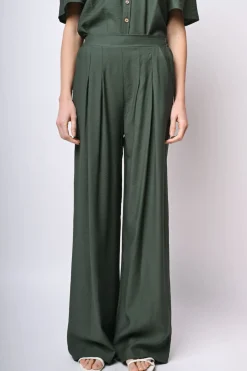 Pantaloni palazzo misto viscosa