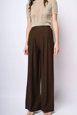 Pantaloni palazzo misto viscosa