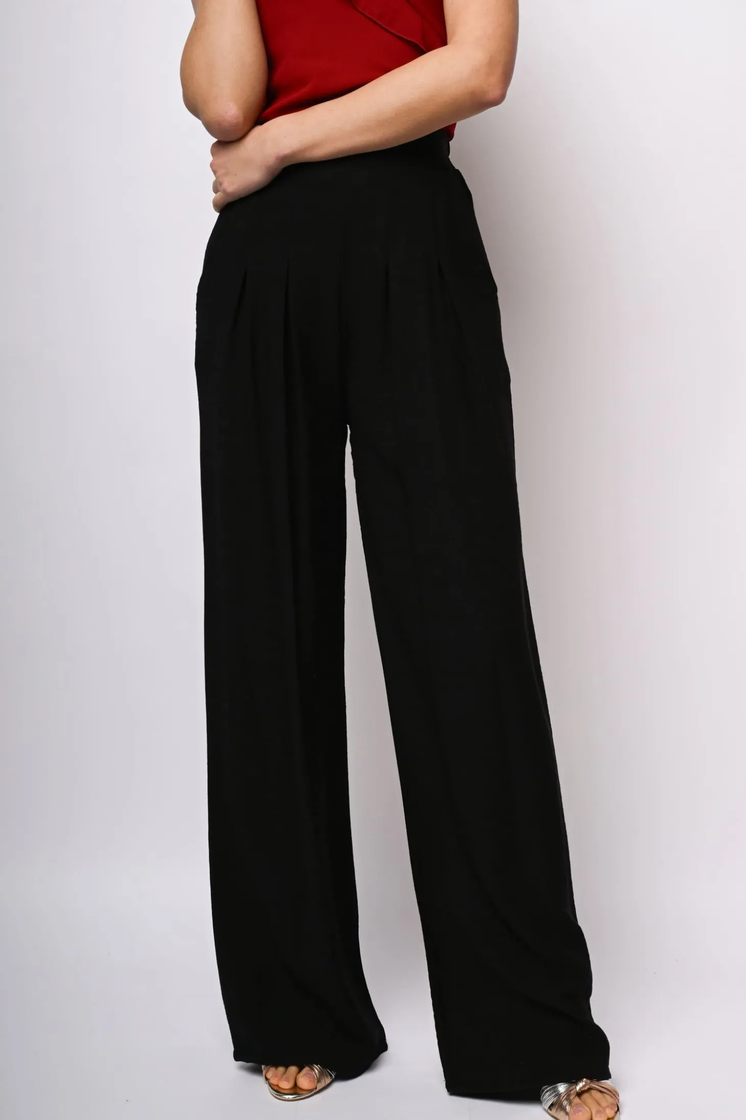 Pantaloni palazzo misto viscosa