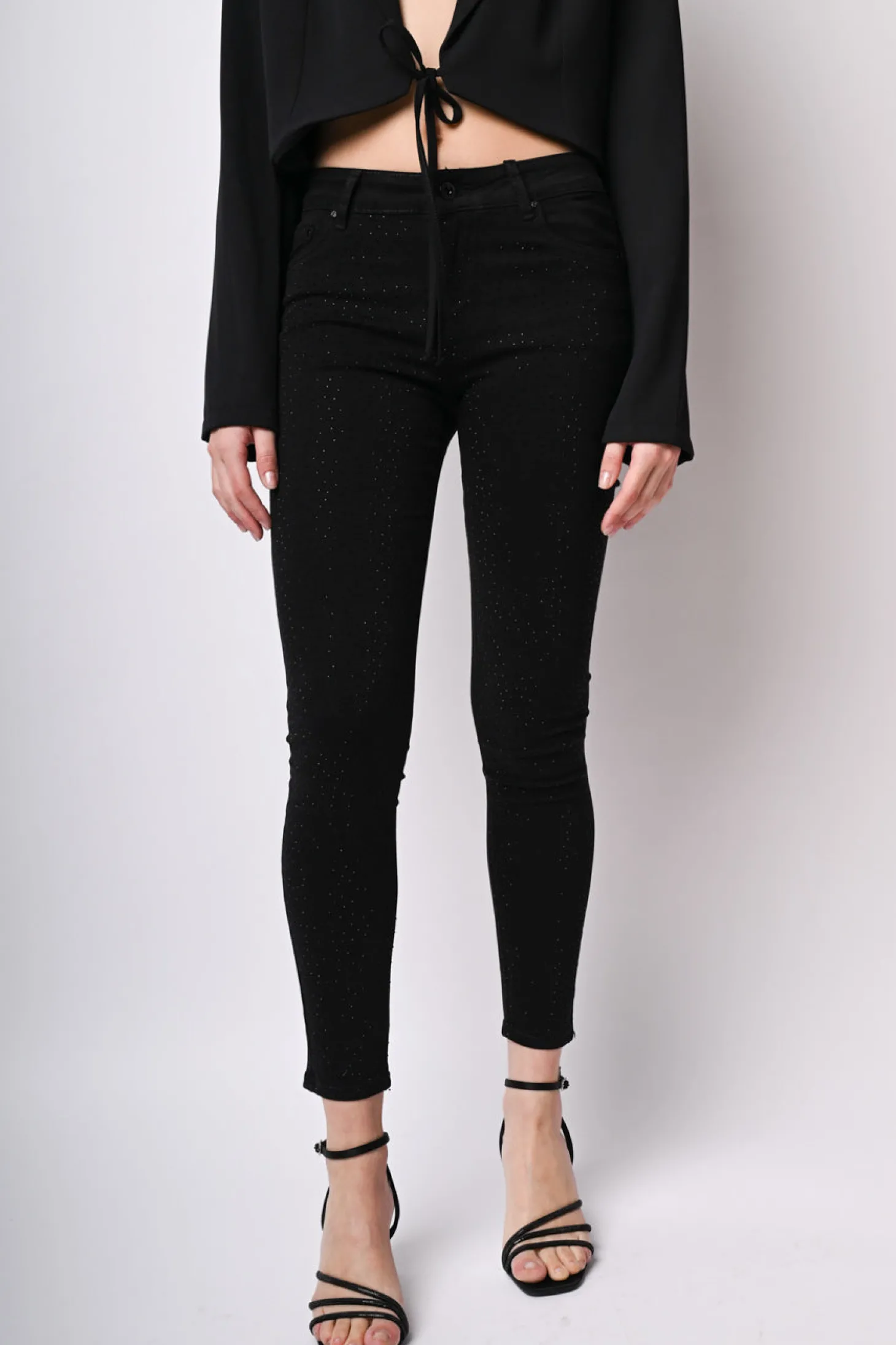Pantaloni skinny con glitter