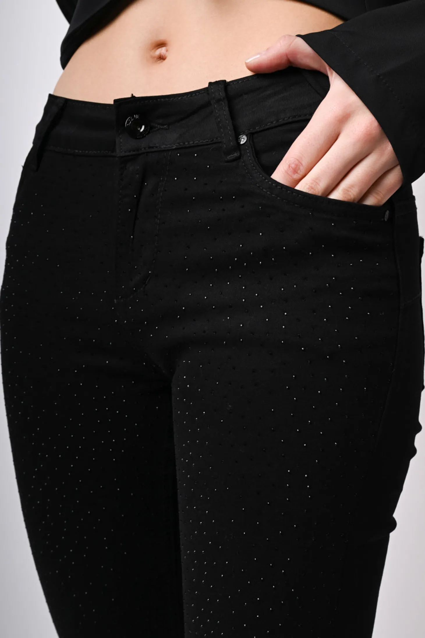 Pantaloni skinny con glitter