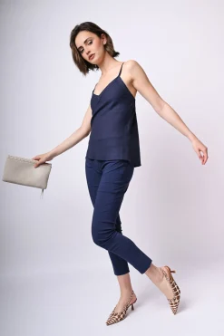 Pantaloni skinny misto viscosa