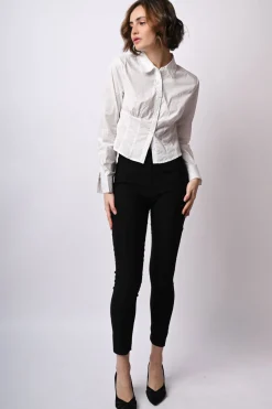 Pantaloni slim-fit misto viscosa