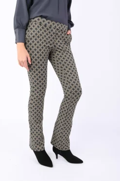 Pantaloni svasati a stampa geometrica