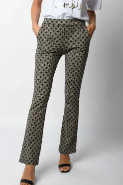 Pantaloni svasati a stampa geometrica
