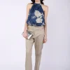 Pantaloni svasati in cotone stretch