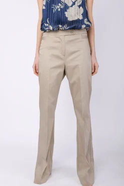 Pantaloni svasati in cotone stretch