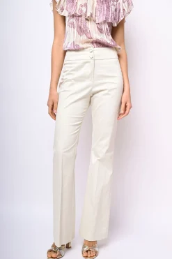 Pantaloni svasati in raso di cotone