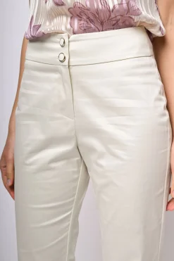 Pantaloni svasati in raso di cotone