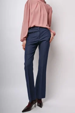 Pantaloni svasati in twill