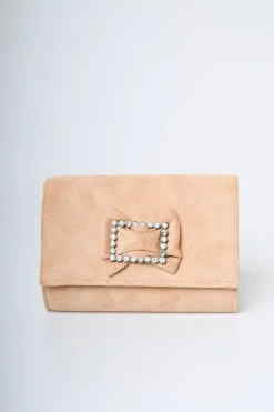 Pochette con fiocco e fibbia gioiello