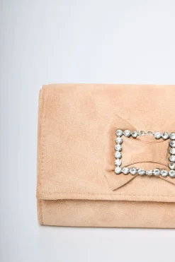 Pochette con fiocco e fibbia gioiello