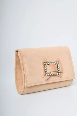 Pochette con fiocco e fibbia gioiello