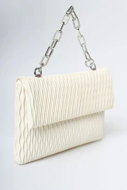 Pochette goffrata con manico gioiello