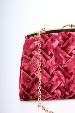 Pochette in velluto intrecciato