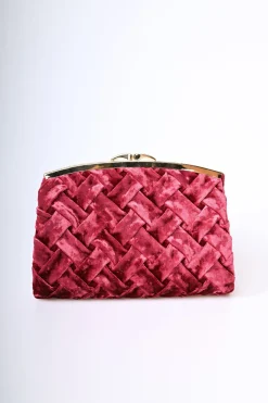 Pochette in velluto intrecciato