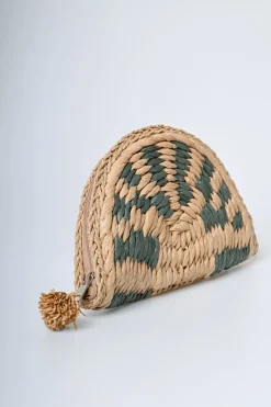 Pochette mezza luna paglia