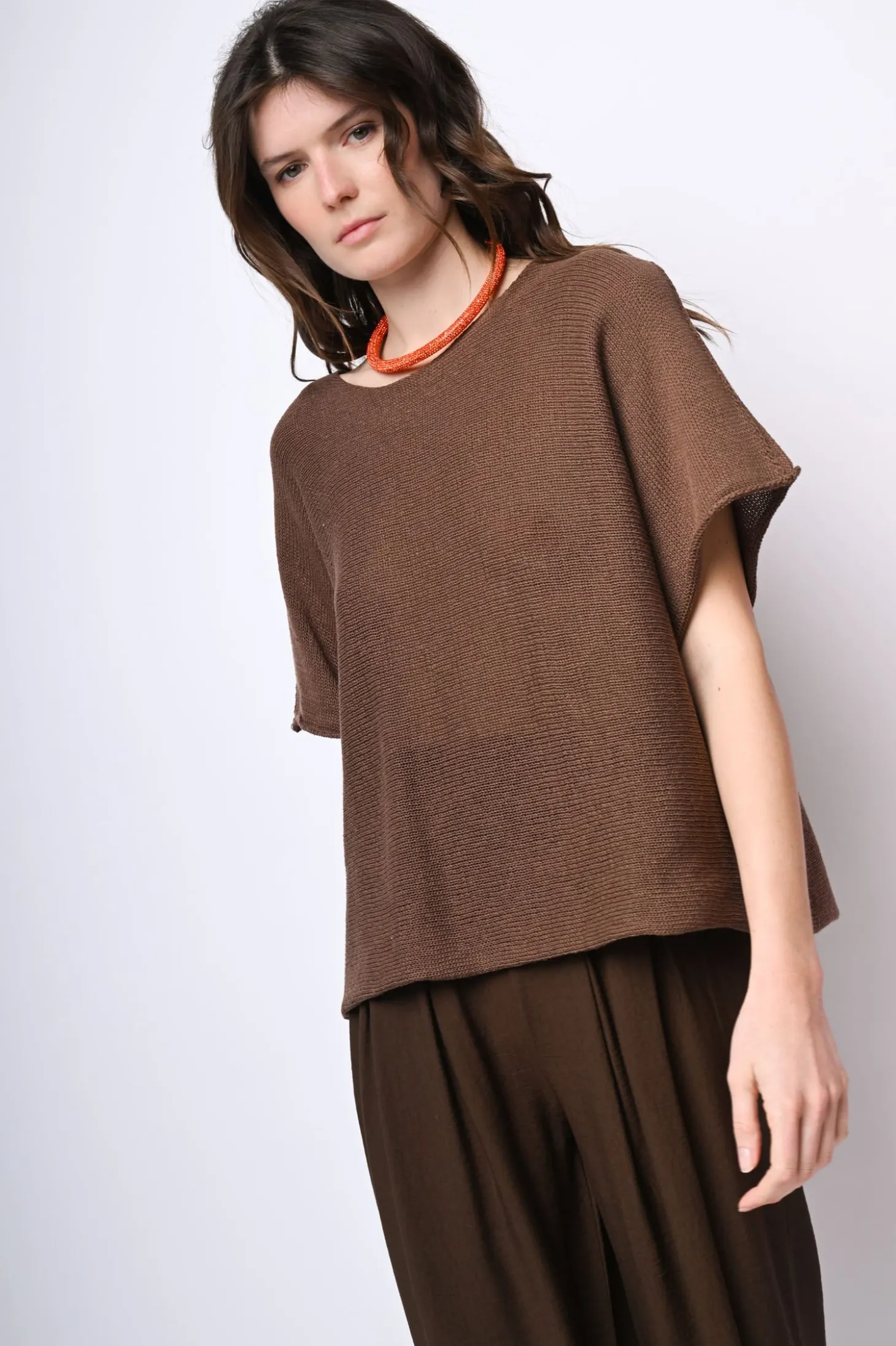 Pull in maglia misto cotone