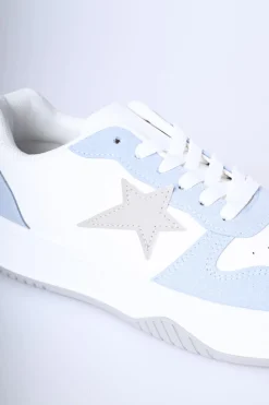 Sneakers con patch a stella e glitter
