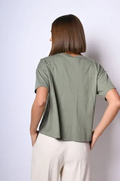 T shirt con fiocchi in strass