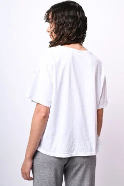 T shirt con fiocchi in strass