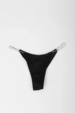 Tanga in lamé con strass