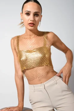 Top a rete con strass