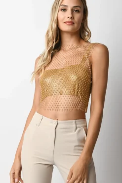 Top a rete con strass