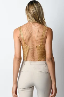 Top a rete con strass
